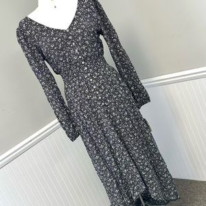 Black floral maxi dress